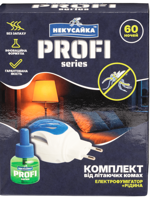 Комплект від комарів НЕКУСАЙКА PROFI: фумігатор + рідина, 60 ночей