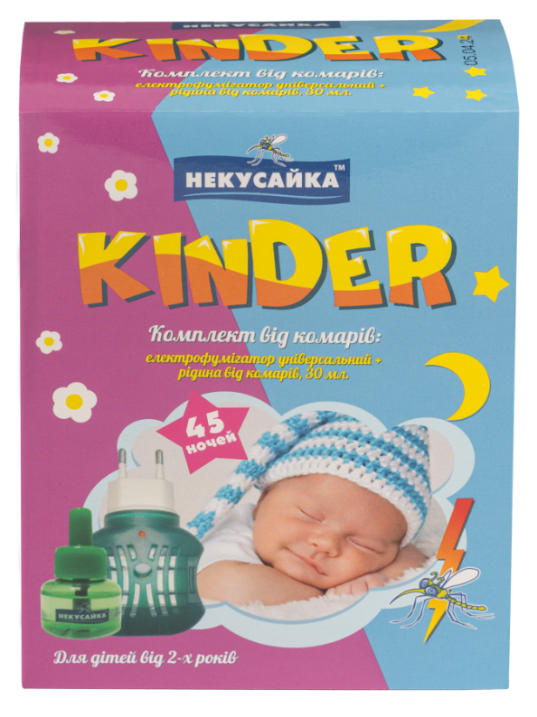 Комплект від літаючих комах KINDER: електрофумігатор + рідина, 30 мл