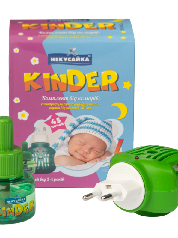 Дитячий фумігатор від комах Комплект від літаючих комах KINDER: електрофумігатор + рідина, 30 мл